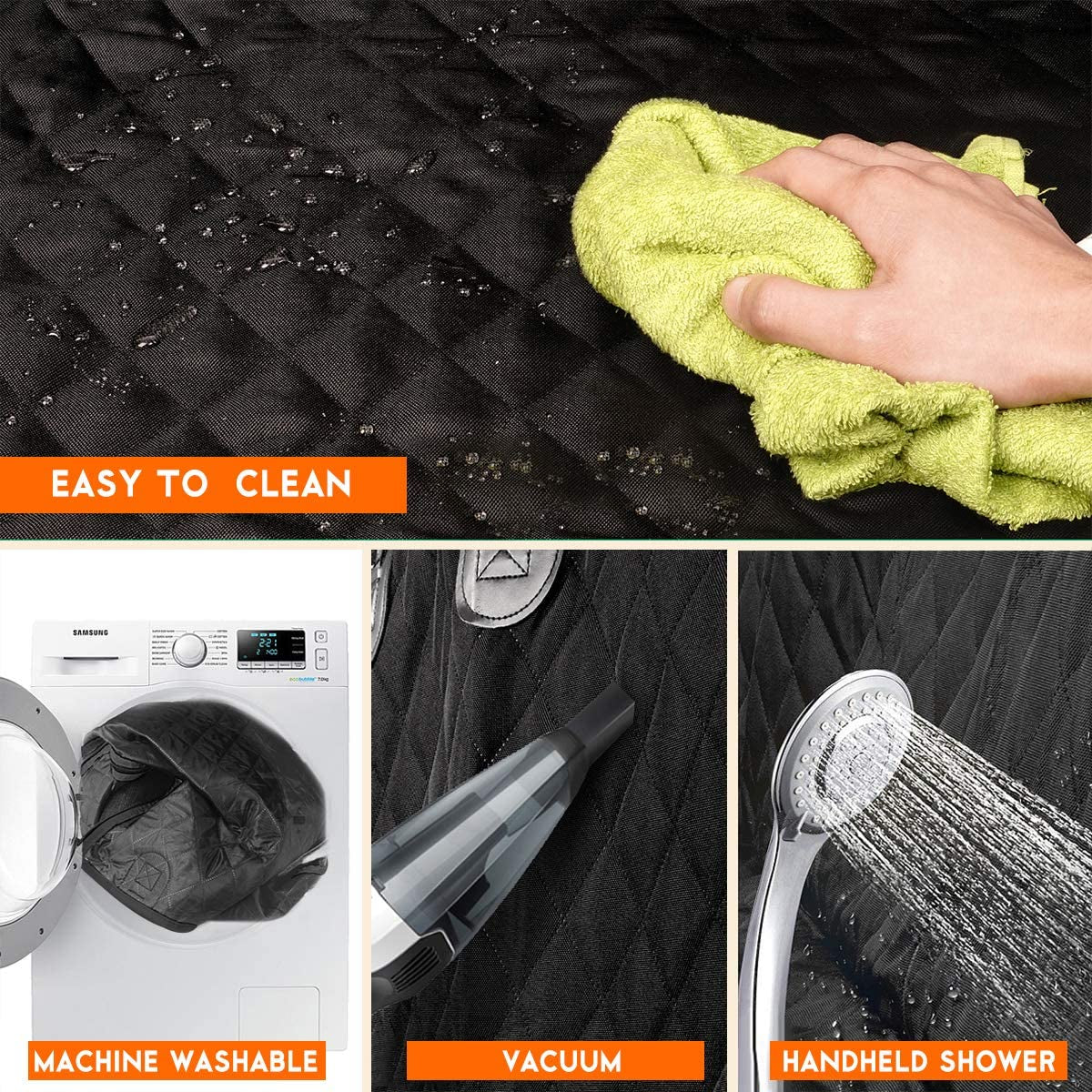 Ultimate Waterproof Dog Car Seat Cover - Non-Slip Back Seat Protector for Pets and Kids - Universal Fit for Cars, Trucks, and SUVs - Black
