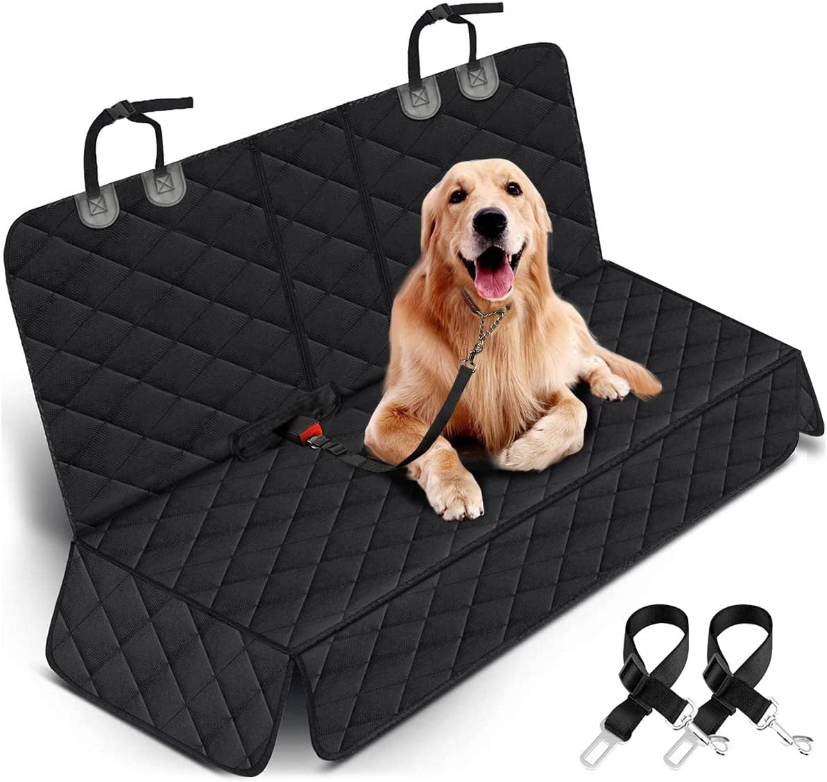 Ultimate Waterproof Dog Car Seat Cover - Non-Slip Back Seat Protector for Pets and Kids - Universal Fit for Cars, Trucks, and SUVs - Black